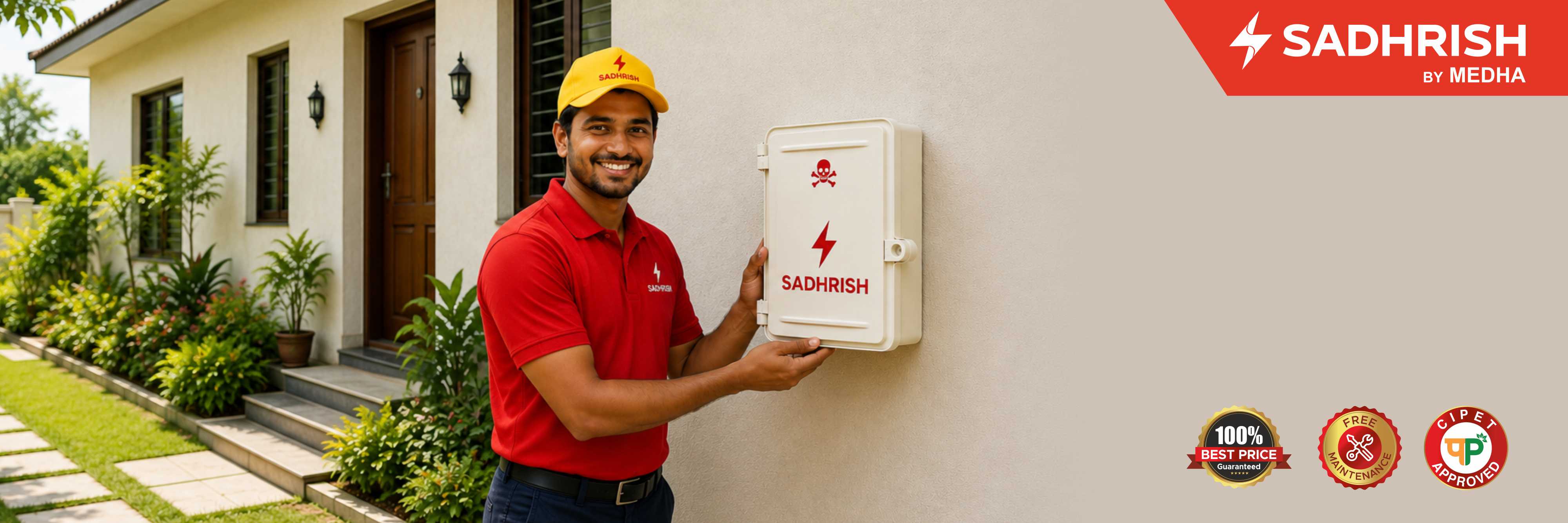 SADHRISH SMC agricultural panel box installed in a farm field
